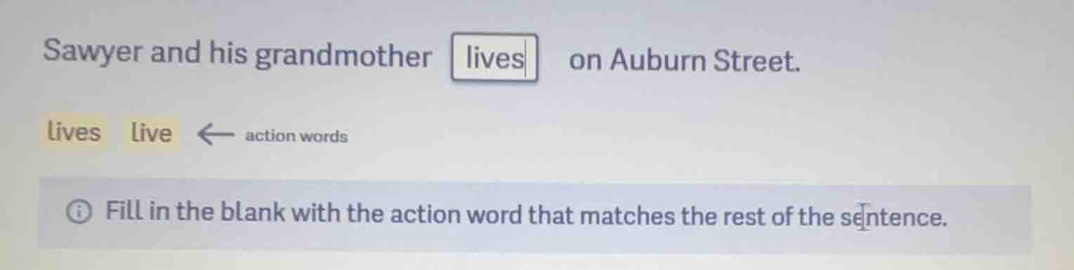 sawyer and his grandmother lives on auburn street. lives live ← action …