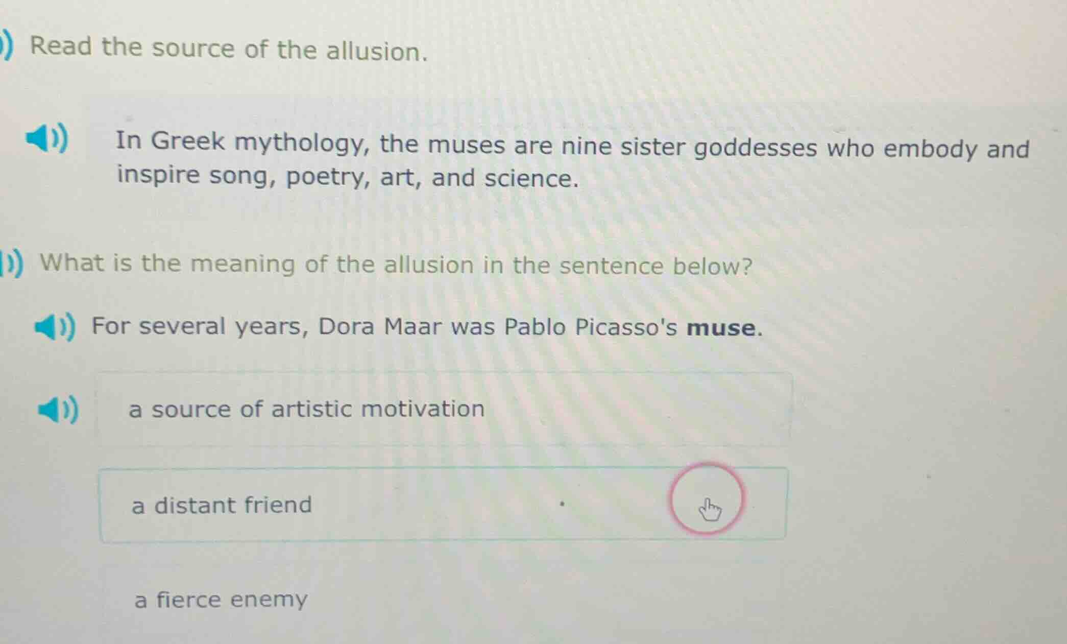 read the source of the allusion. in greek mythology, the muses are nine…