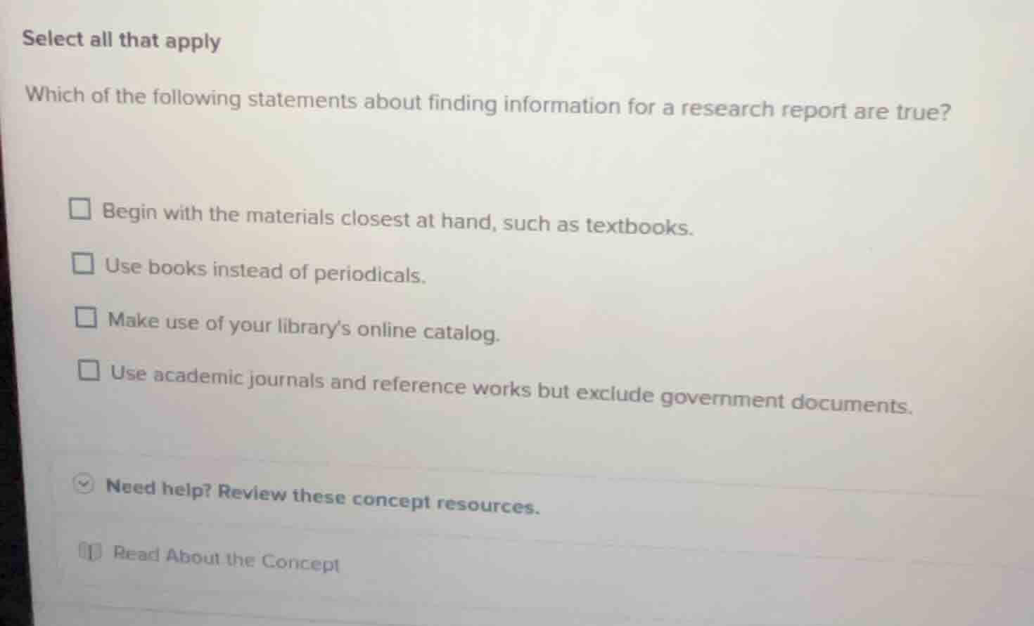 select all that apply which of the following statements about finding i…