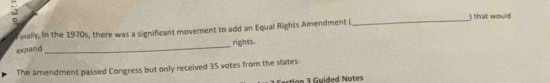 finally, in the 1970s, there was a significant movement to add an equal…