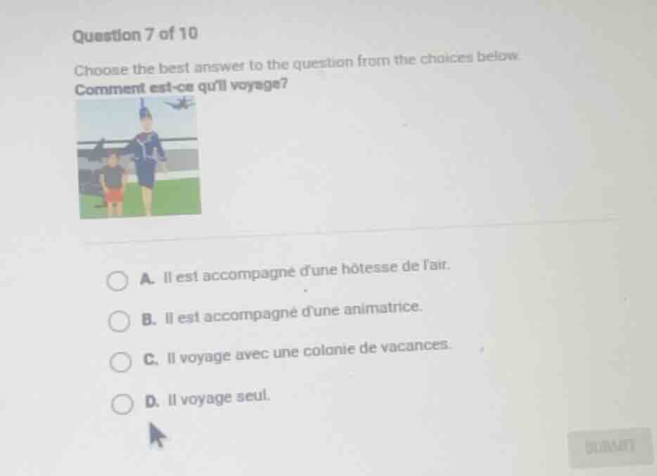 question 7 of 10 choose the best answer to the question from the choice…