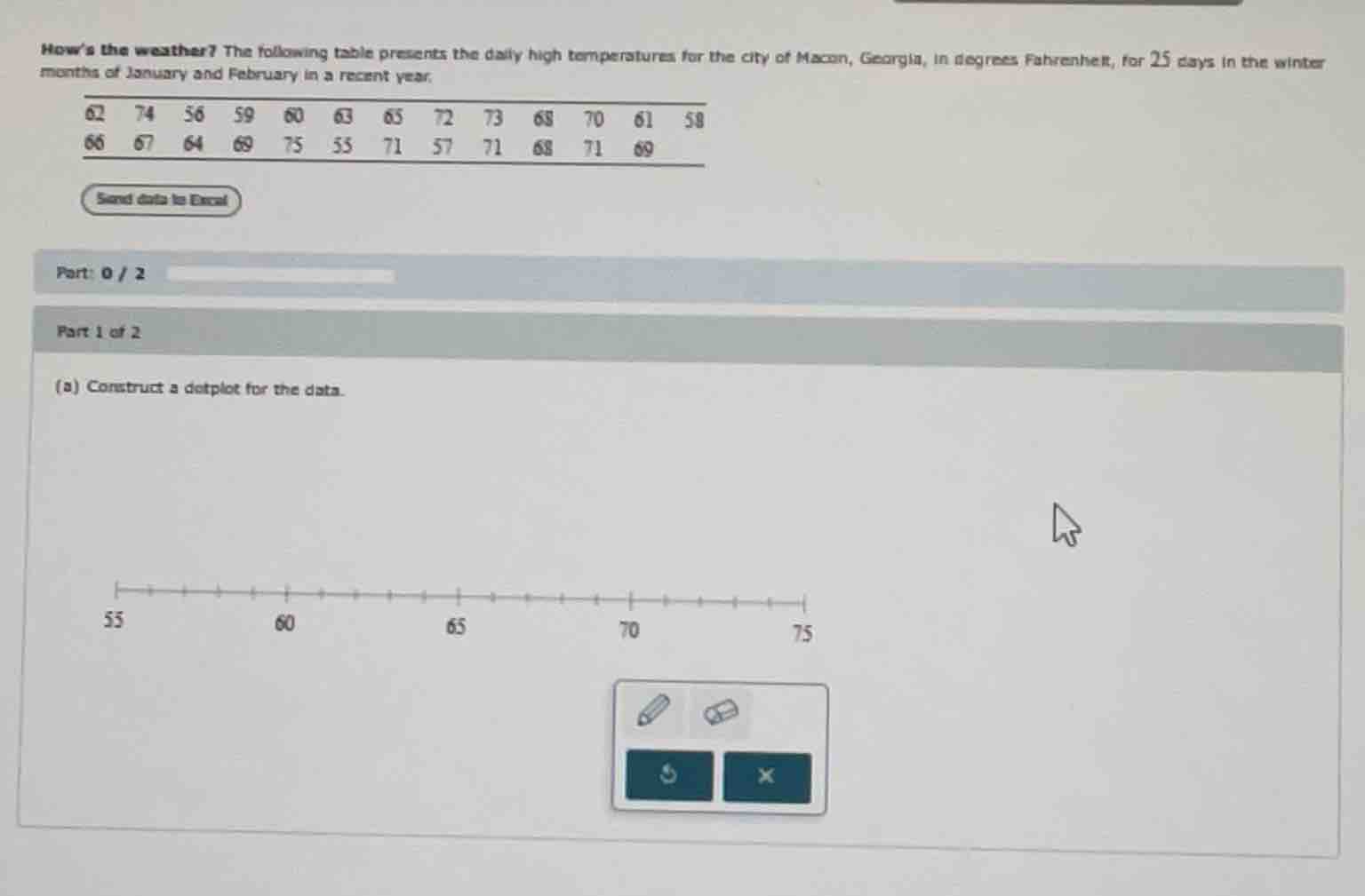 hows the weather? the following table presents the daily high temperatu…