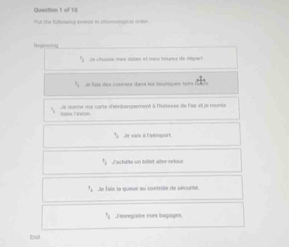 question 1 of 10 put the following events in chronological order beginn…