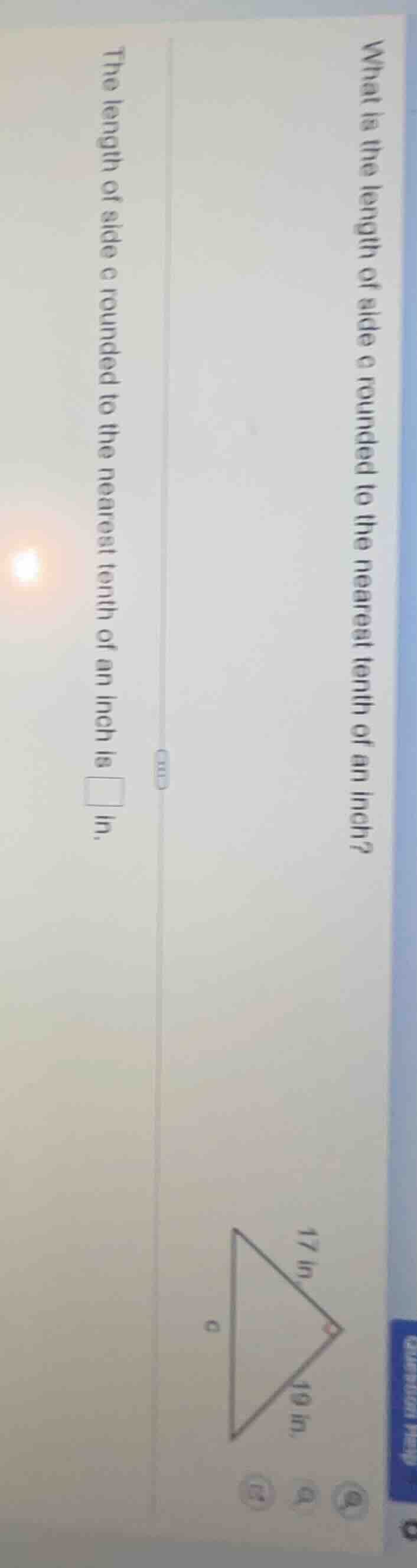 what is the length of side c rounded to the nearest tenth of an inch? t…
