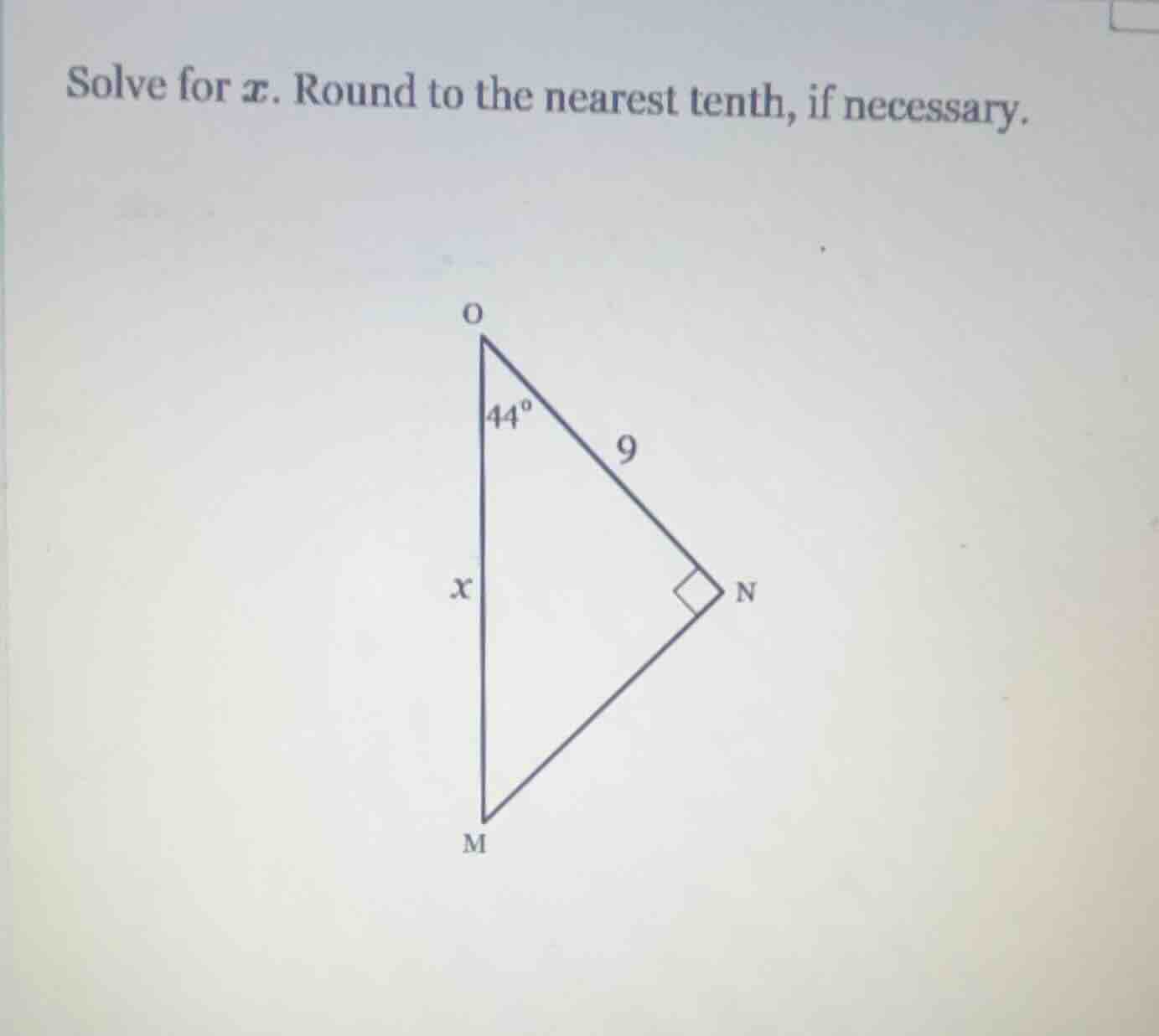 solve for $x$. round to the nearest tenth, if necessary.