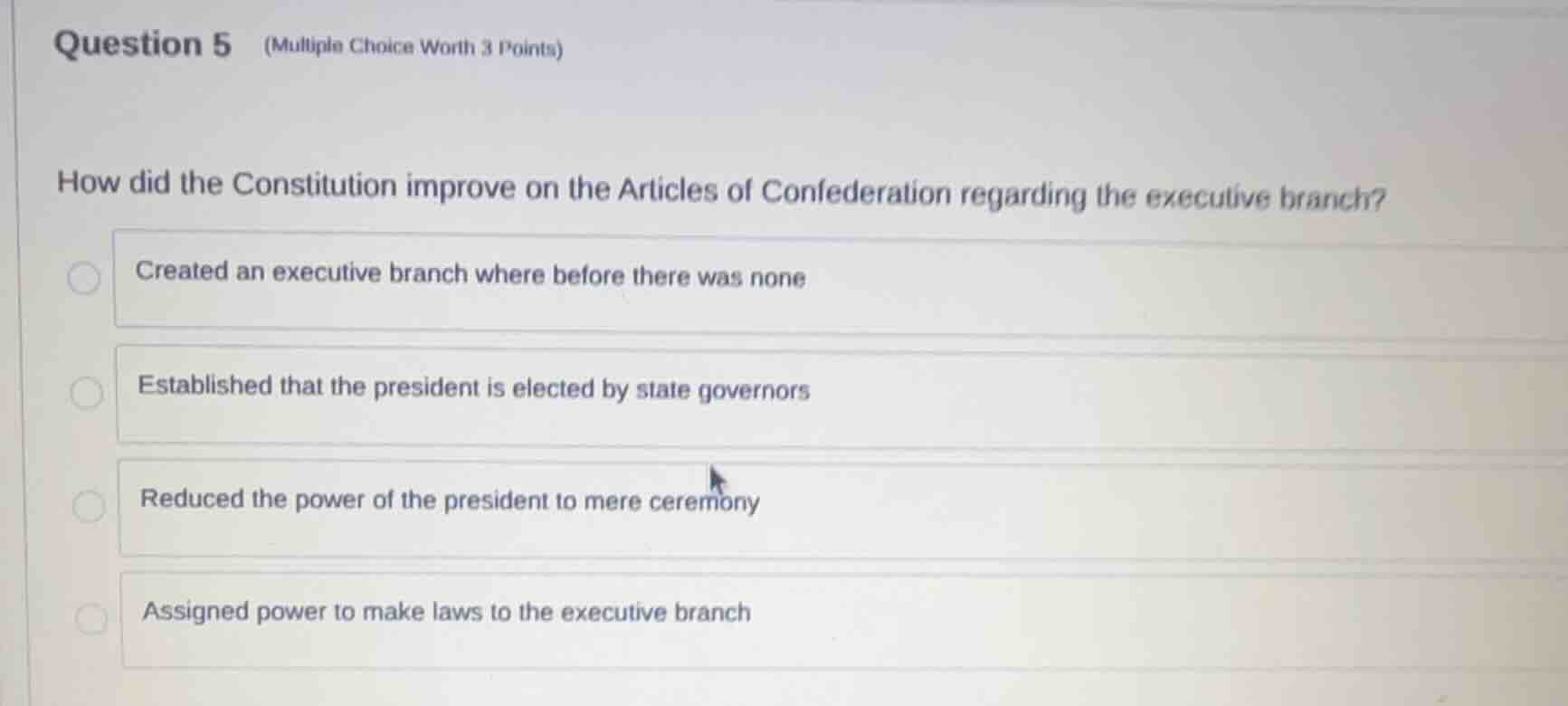question 5 (multiple choice worth 3 points) how did the constitution im…
