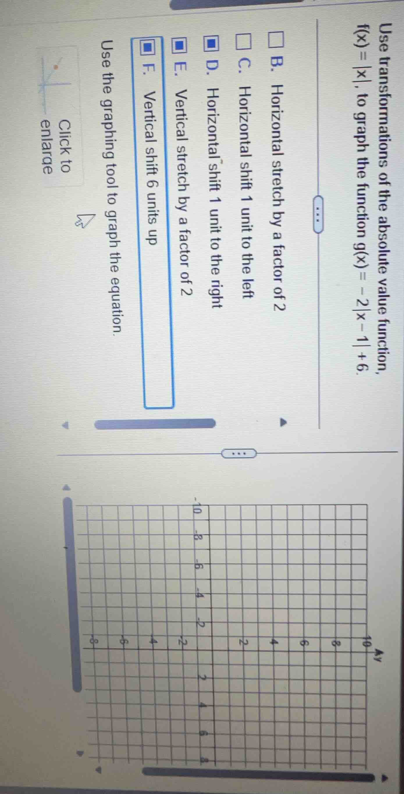 use transformations of the absolute value function, $f(x)=|x|$, to grap…