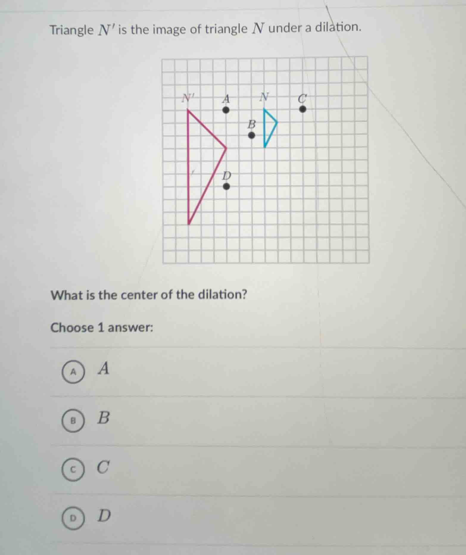 triangle $n$ is the image of triangle $n$ under a dilation. what is the…