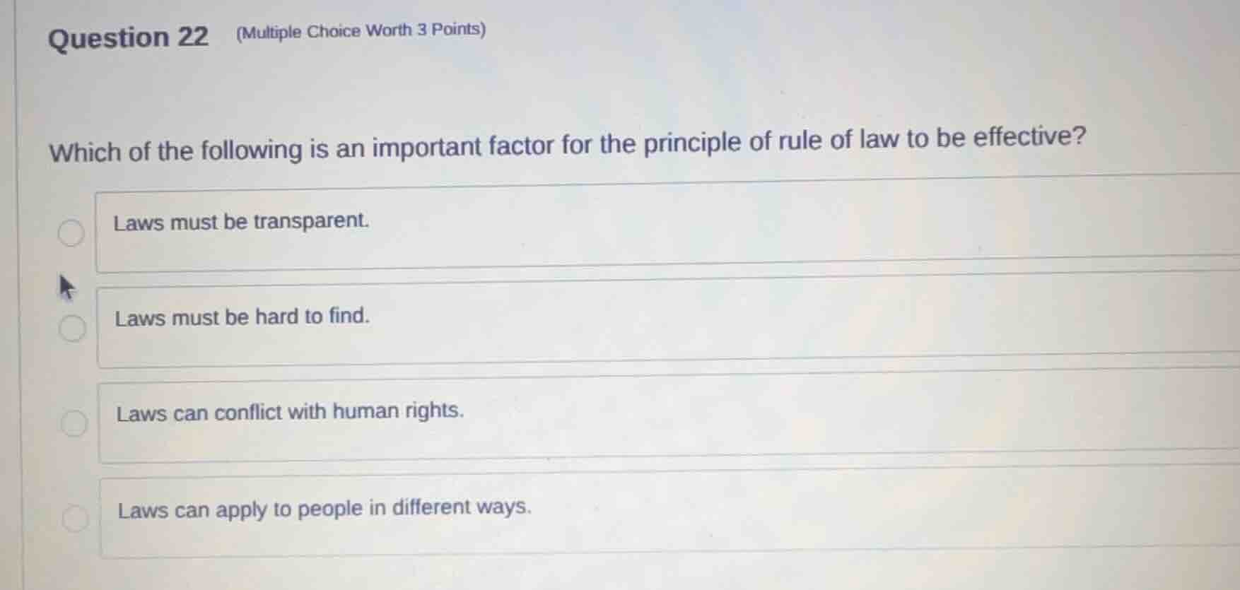 question 22 (multiple choice worth 3 points) which of the following is …