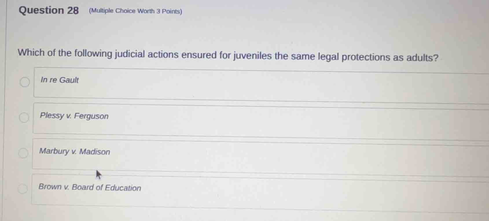 question 28 (multiple choice worth 3 points) which of the following jud…