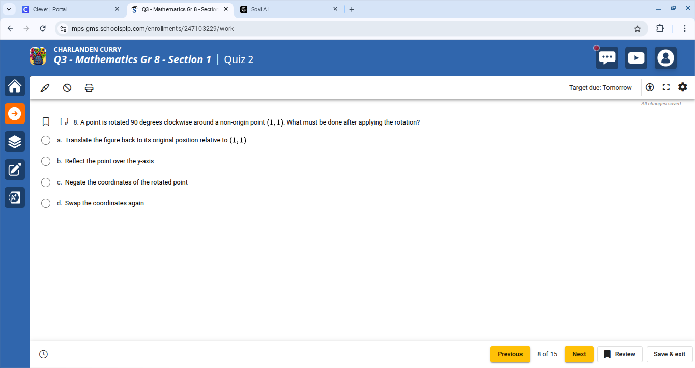 8. a point is rotated 90 degrees clockwise around a non-origin point (1…