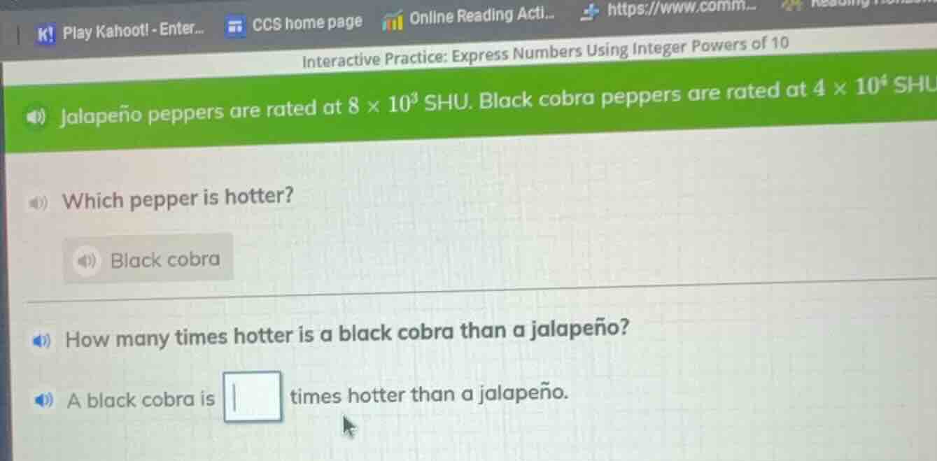 interactive practice: express numbers using integer powers of 10 jalape…