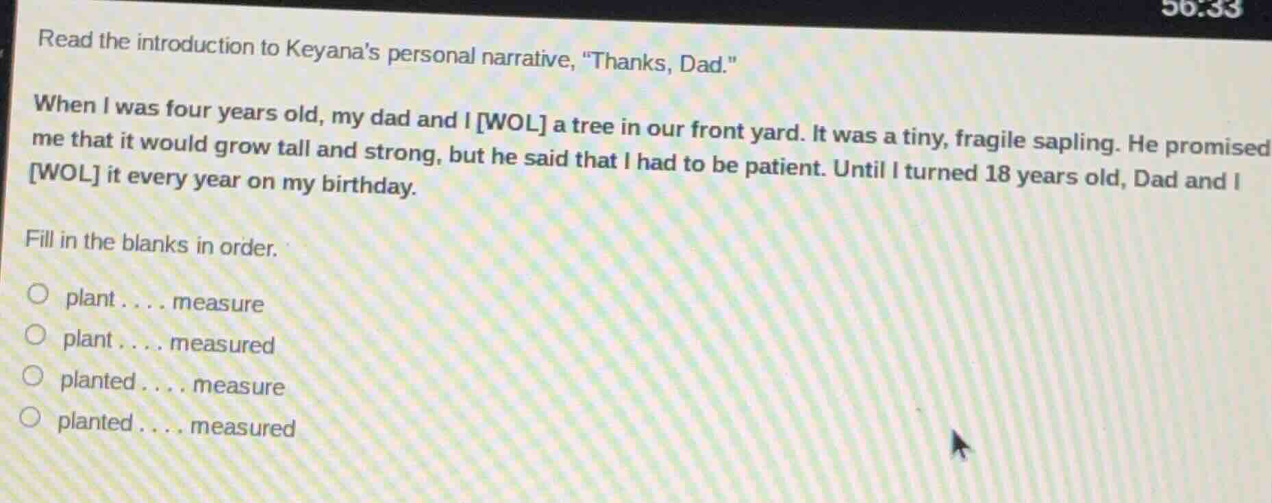 read the introduction to keyanas personal narrative, \thanks, dad.\ whe…