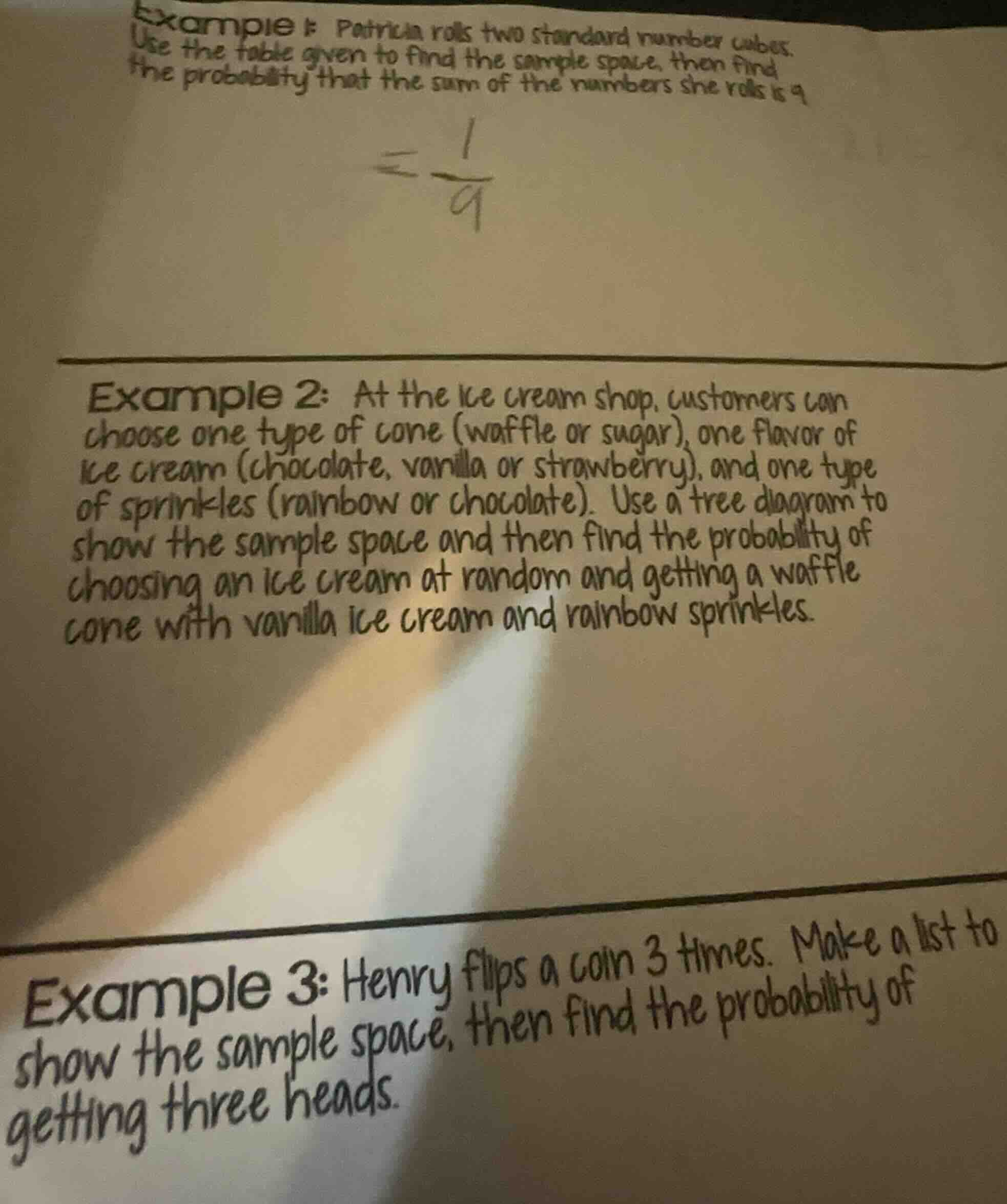 example 1: patricia rolls two standard number cubes. use the table give…
