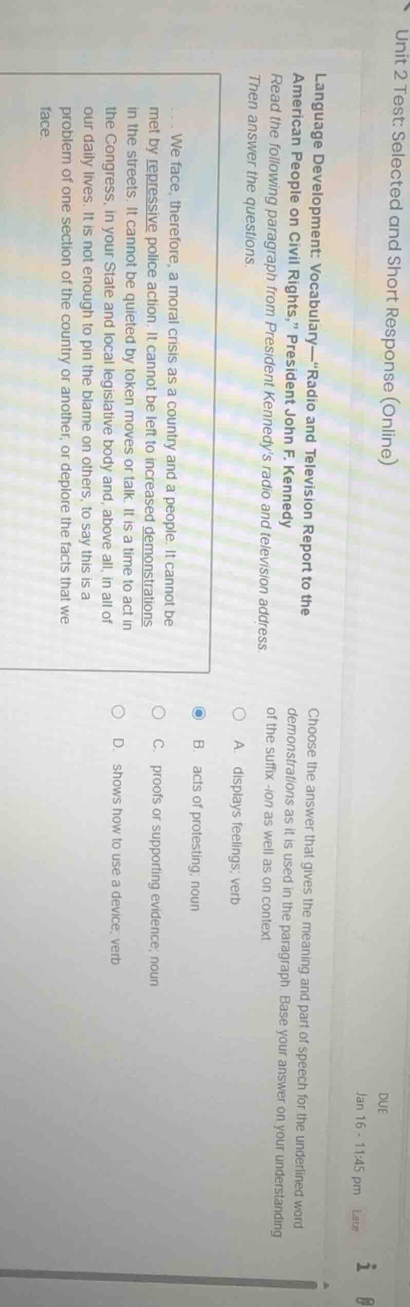 unit 2 test: selected and short response (online)duejan 16 - 11:45 pm l…