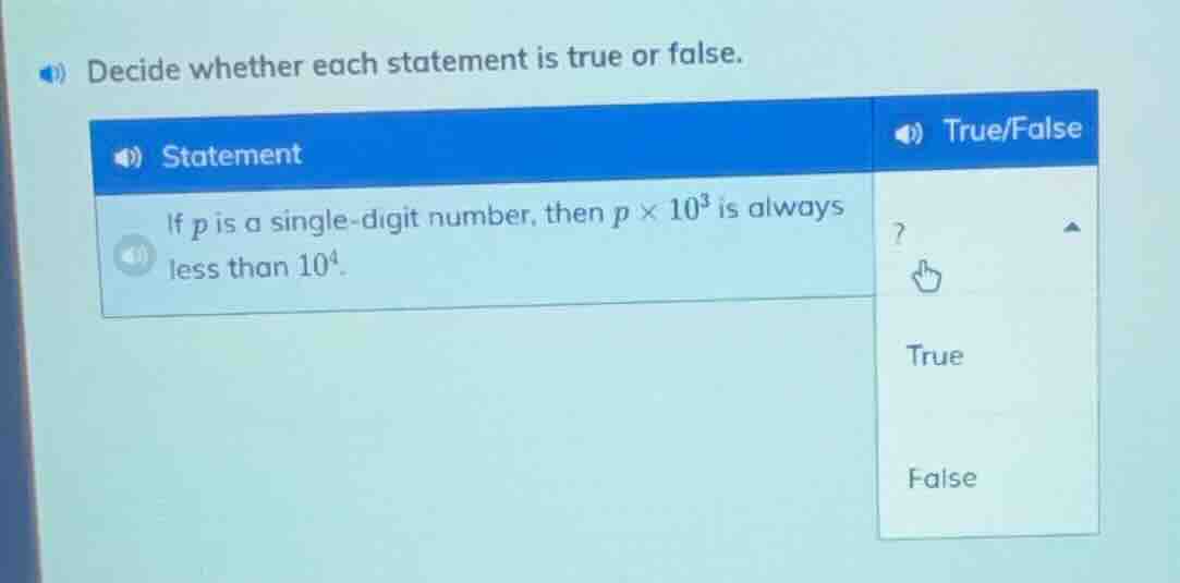 decide whether each statement is true or false. statement: if $p$ is a …