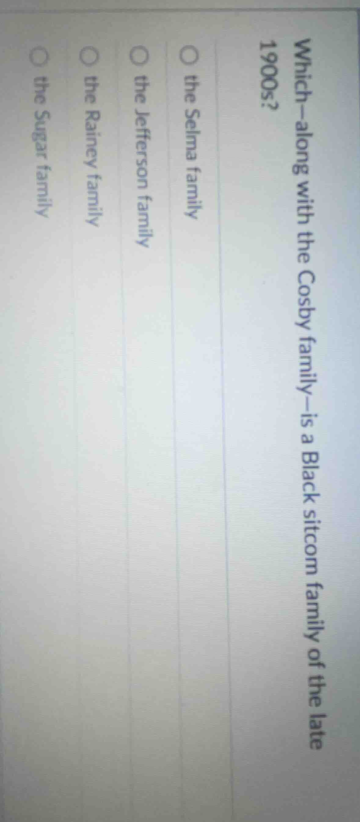 which—along with the cosby family—is a black sitcom family of the late …
