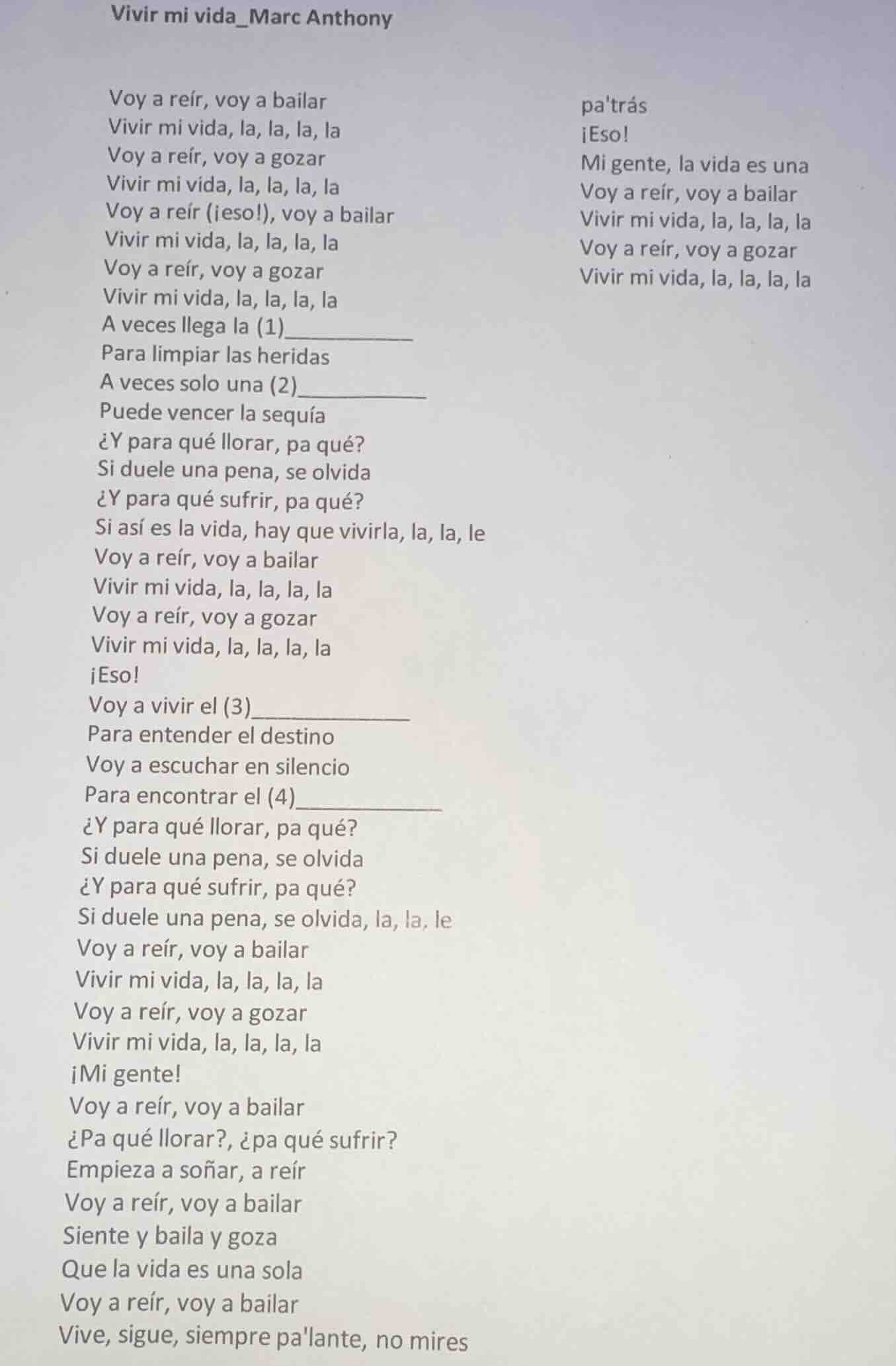 vivir mi vida_marc anthony voy a reír, voy a bailar vivir mi vida, la, …