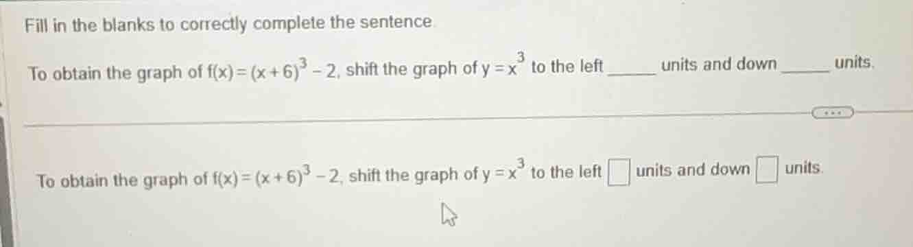 fill in the blanks to correctly complete the sentence to obtain the gra…