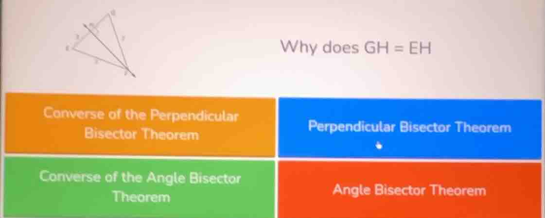 why does $gh = eh$converse of the perpendicular bisector theoremperpend…