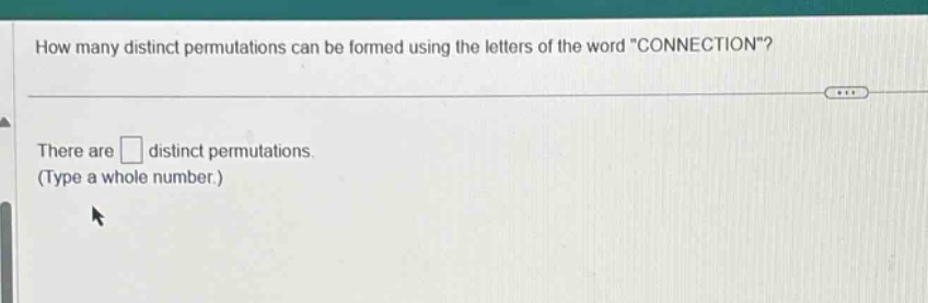 how many distinct permutations can be formed using the letters of the w…