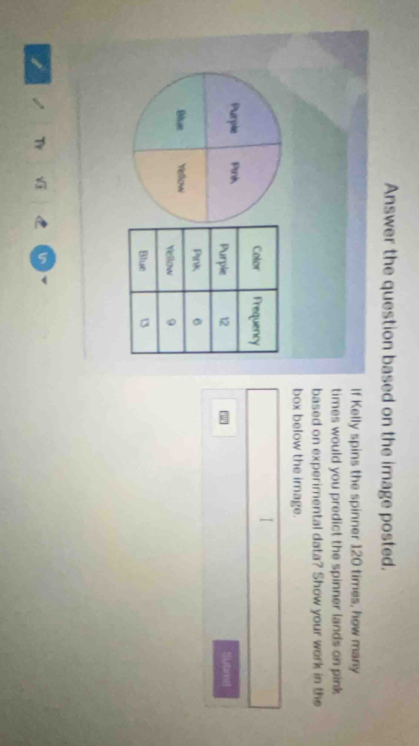 answer the question based on the image posted. if kelly spins the spinn…