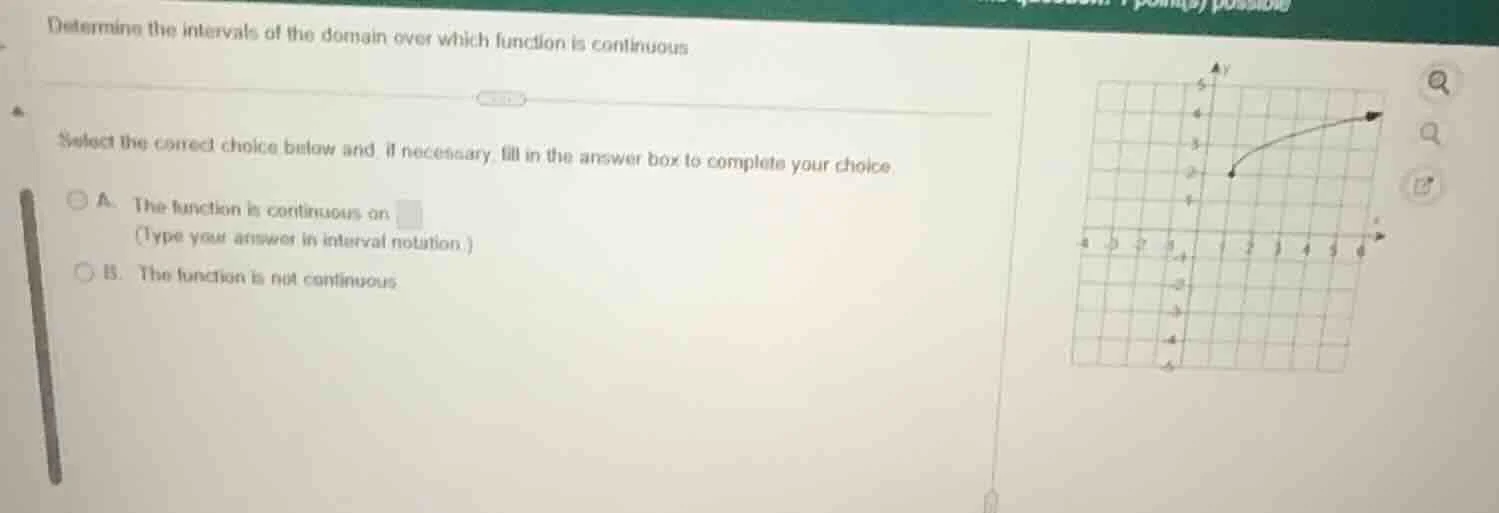 determine the intervals of the domain over which function is continuous…