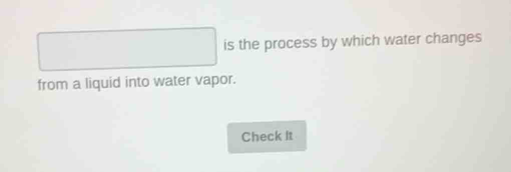 ______ is the process by which water changes from a liquid into water v…
