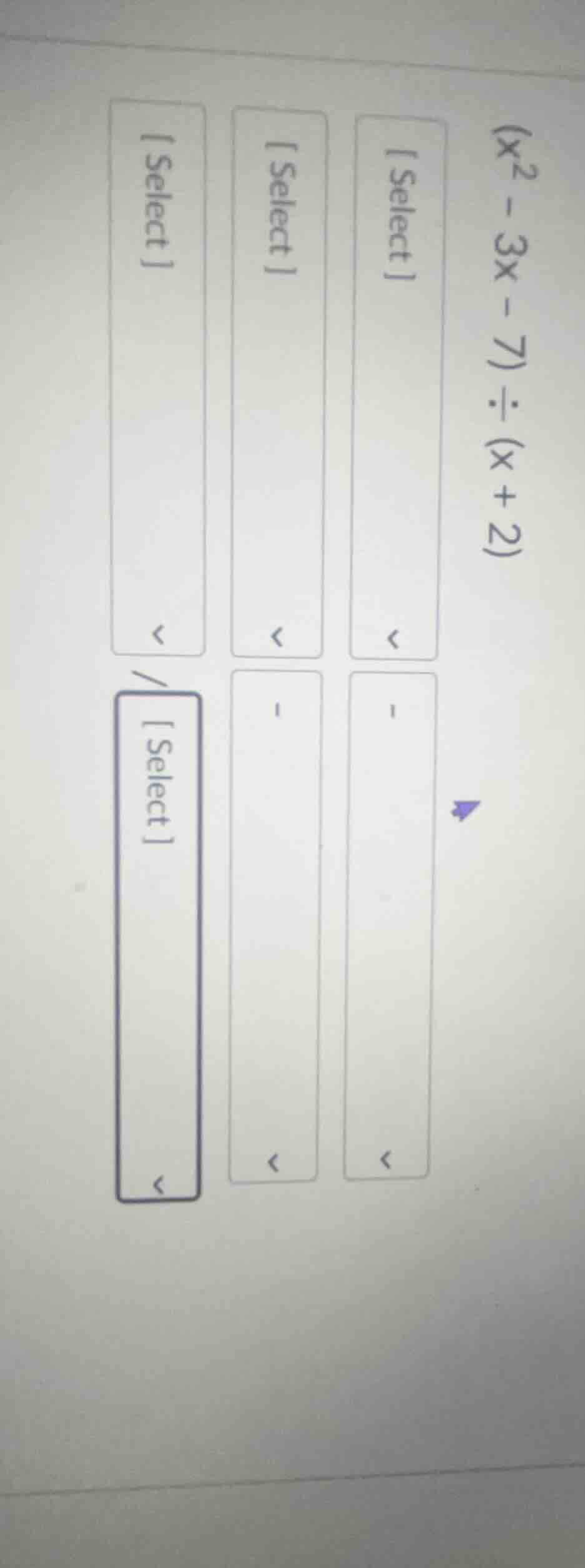 $(x^{2}-3x-7)div(x+2)$