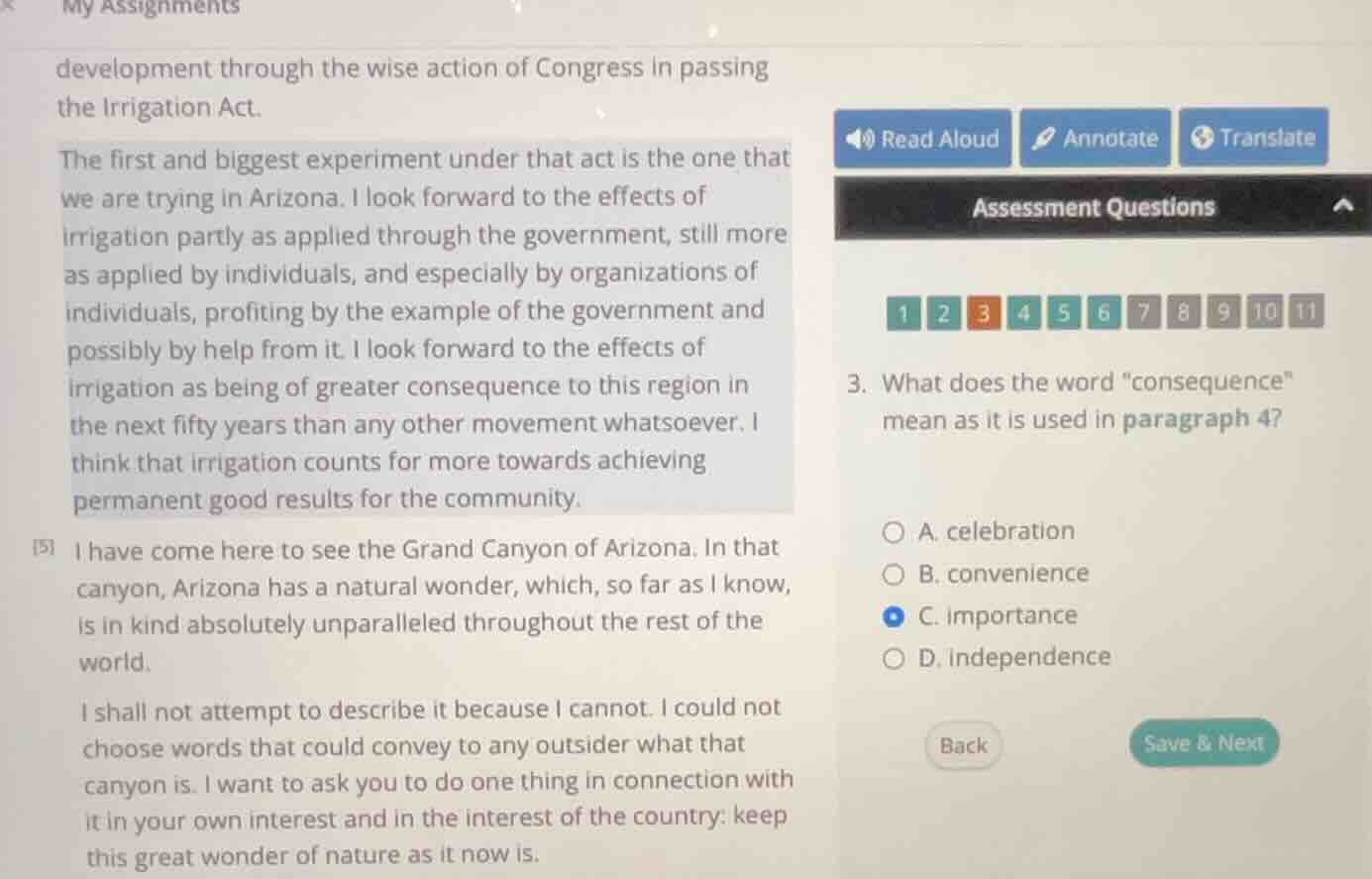 my assignments development through the wise action of congress in passi…