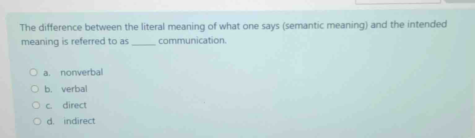 the difference between the literal meaning of what one says (semantic m…