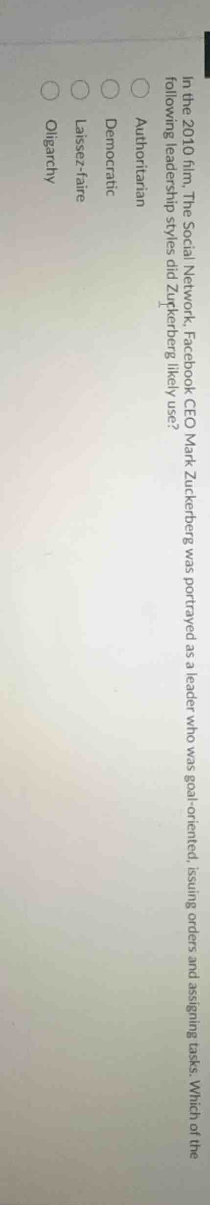 in the 2010 film, the social network, facebook ceo mark zuckerberg was …