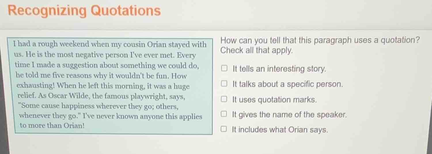 recognizing quotations i had a rough weekend when my cousin orian staye…