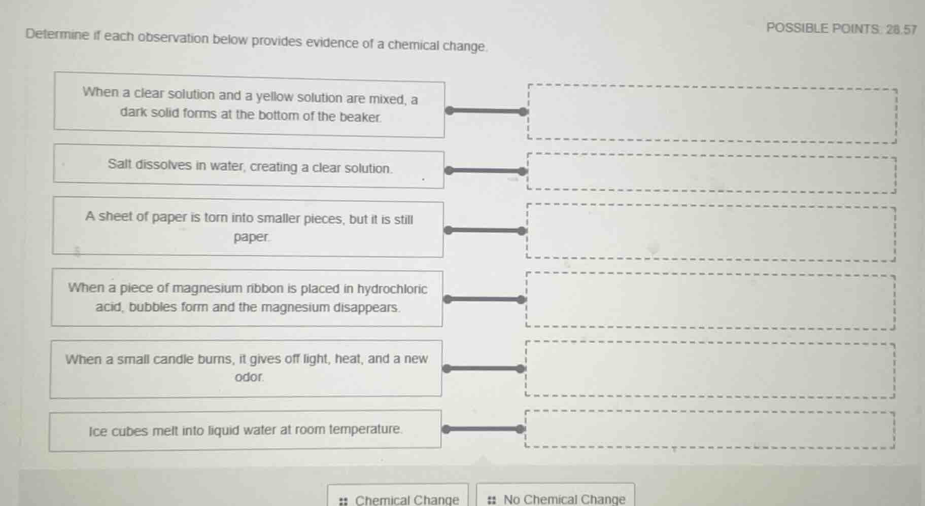 possible points: 28.57 determine if each observation below provides evi…