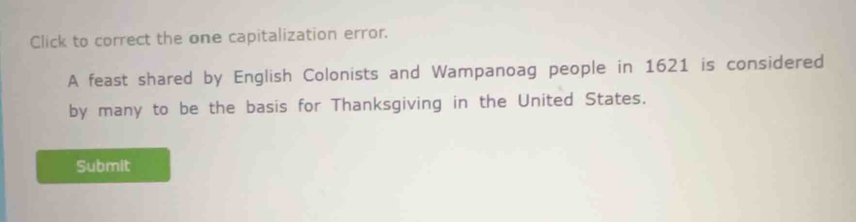click to correct the one capitalization error. a feast shared by englis…