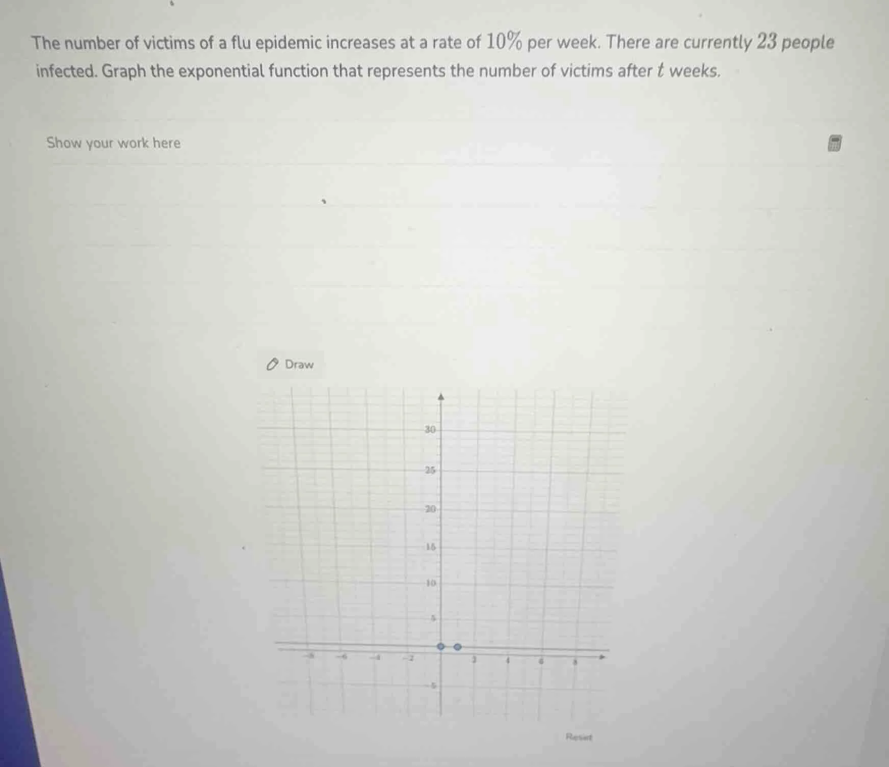 the number of victims of a flu epidemic increases at a rate of 10% per …