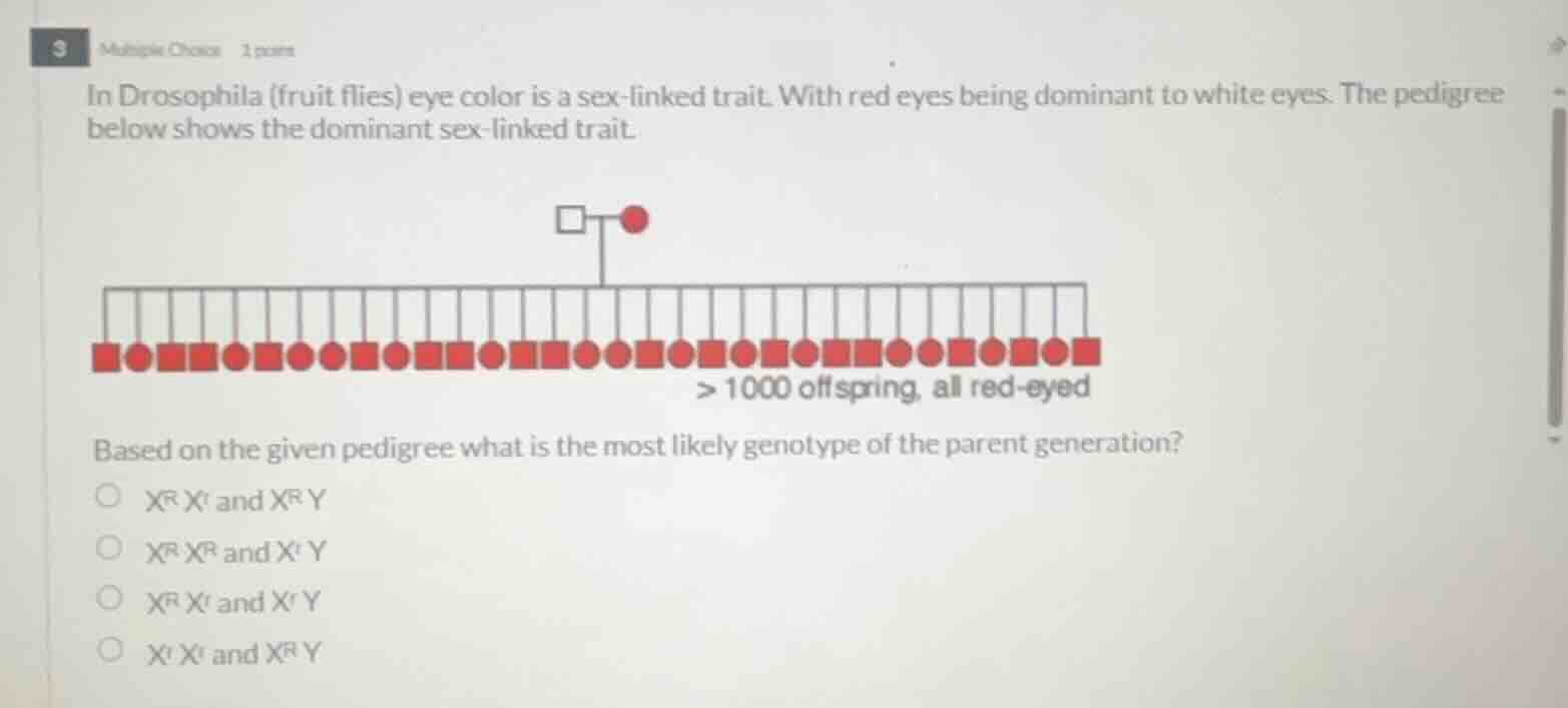 3 multiple choice 1 point in drosophila (fruit flies) eye color is a se…