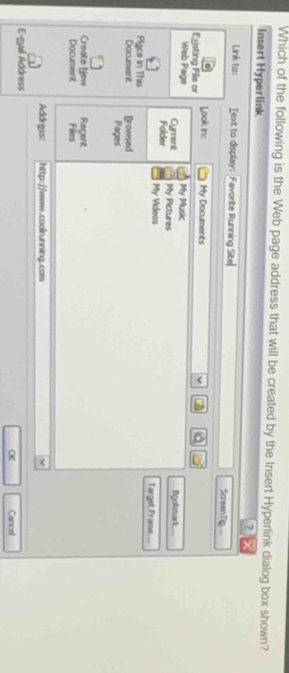 which of the following is the web page address that will be created by …