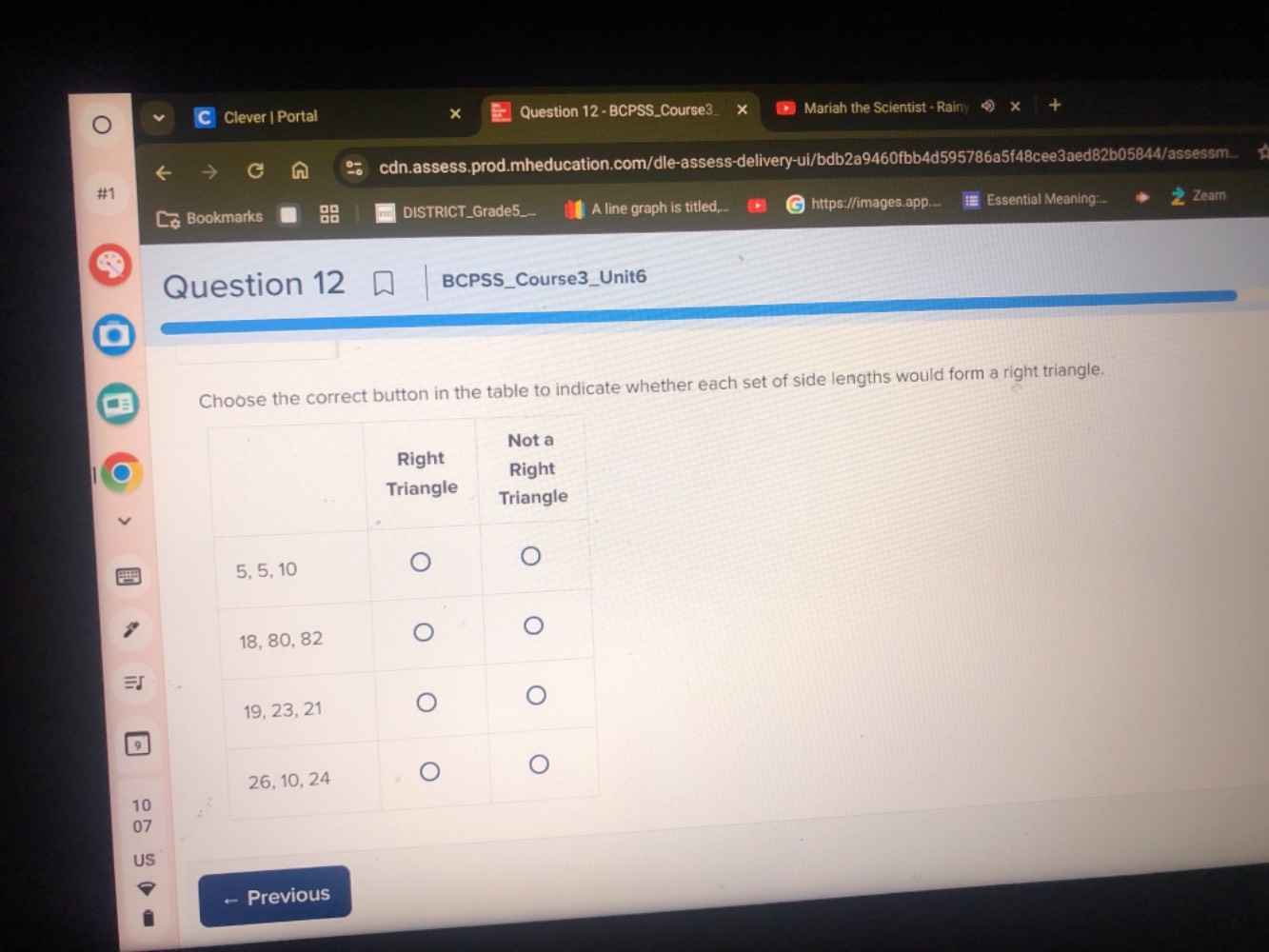 question 12 | bcpss_course3_unit6 choose the correct button in the tabl…