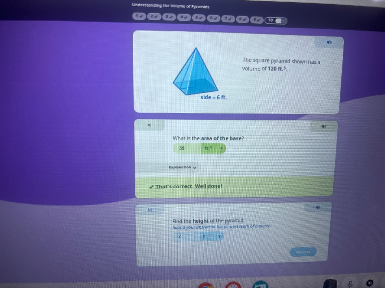 understanding the volume of pyramids the square pyramid shown has a vol…