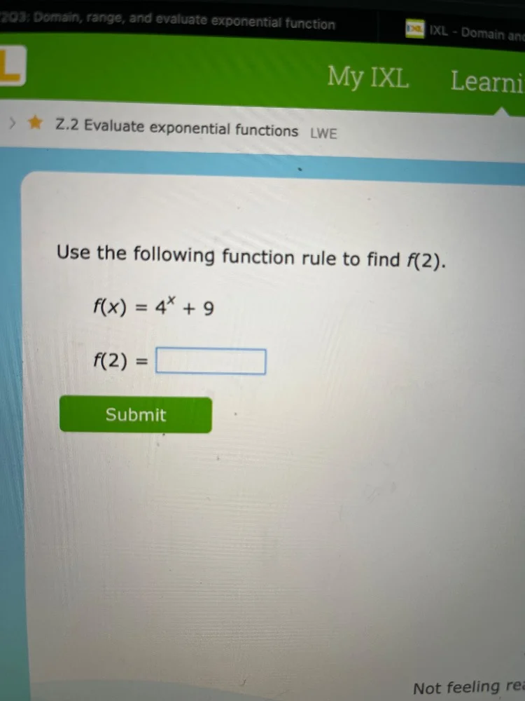 z.2 evaluate exponential functions lwe use the following function rule …