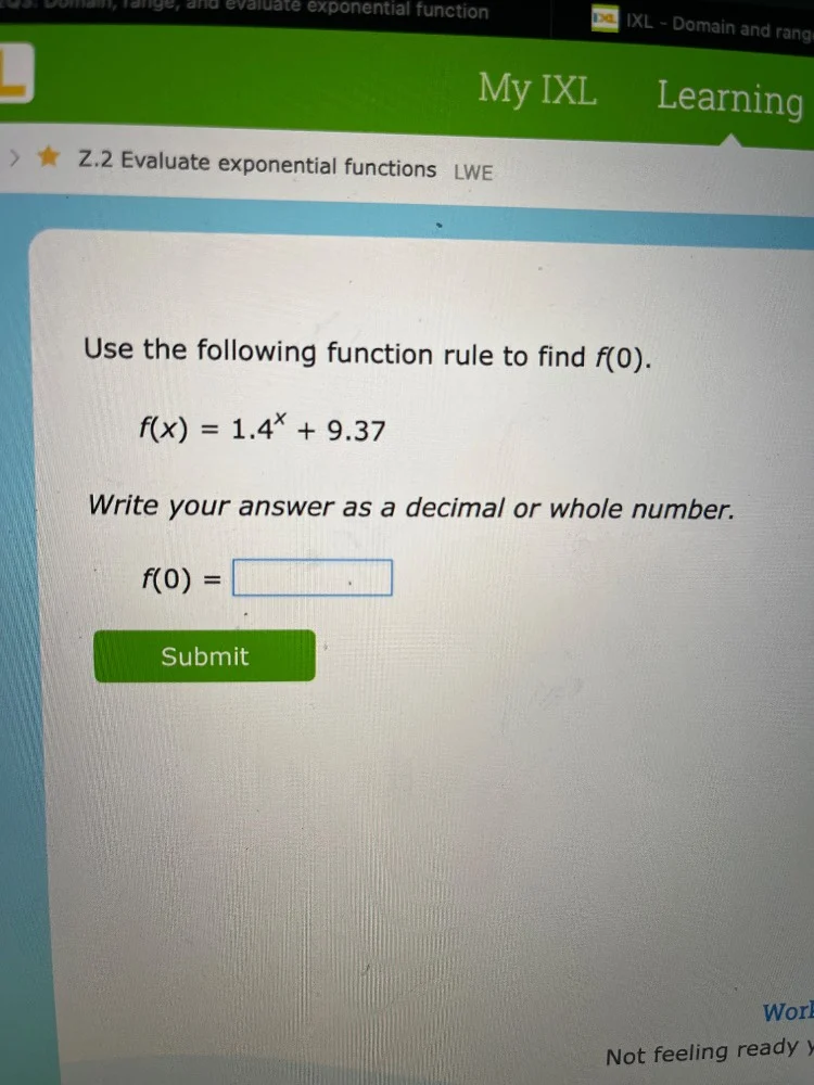 z.2 evaluate exponential functions lwe use the following function rule …