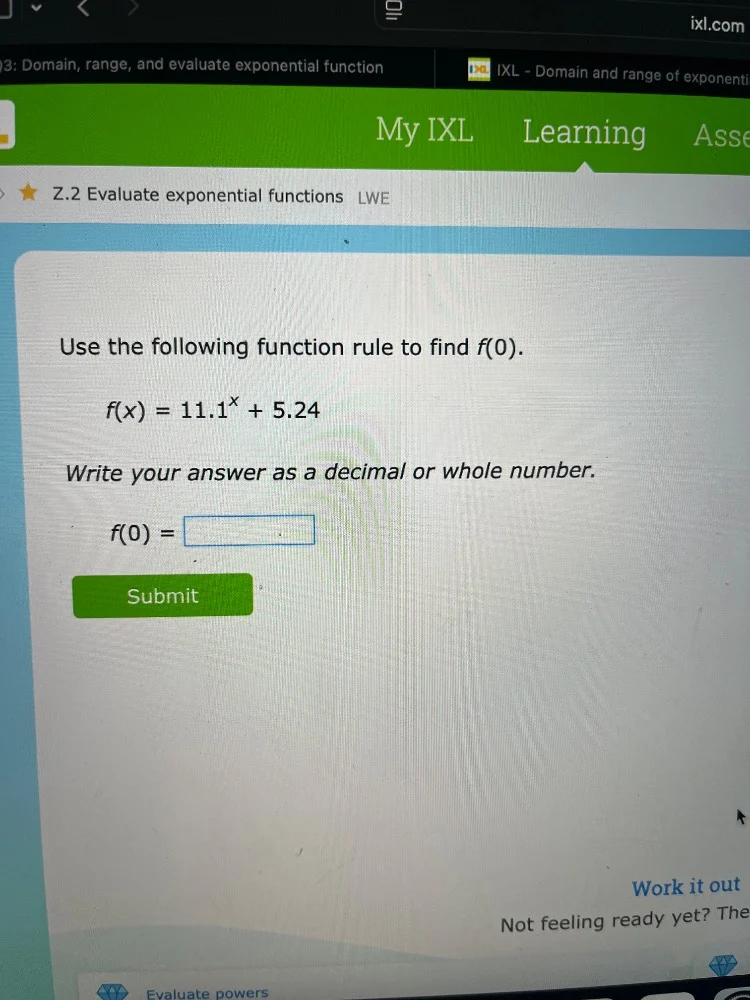 3: domain, range, and evaluate exponential function z.2 evaluate expone…