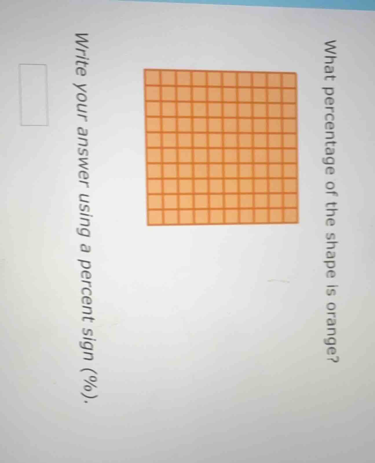 what percentage of the shape is orange? write your answer using a perce…