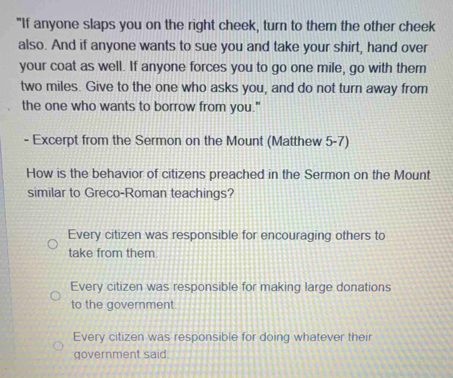 \if anyone slaps you on the right cheek, turn to them the other cheek a…