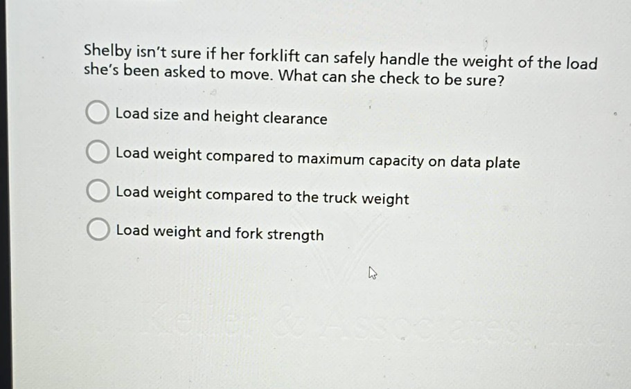 shelby isnt sure if her forklift can safely handle the weight of the lo…