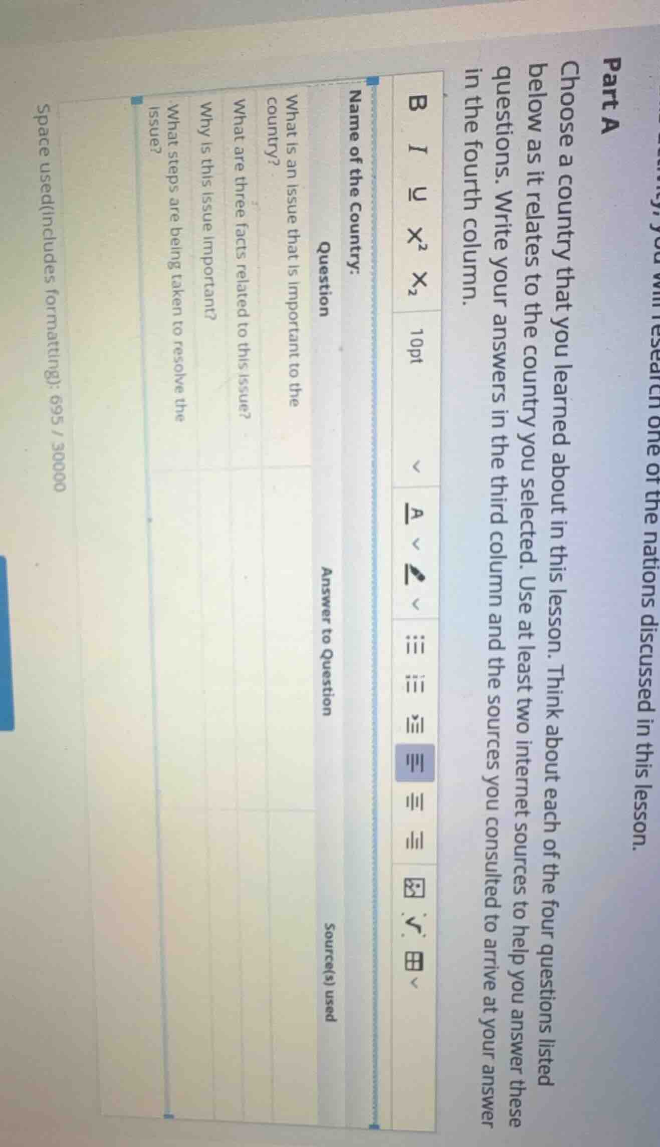 you will research one of the nations discussed in this lesson. part a c…