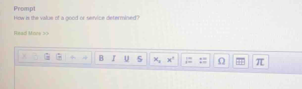 prompt how is the value of a good or service determined? read more >>