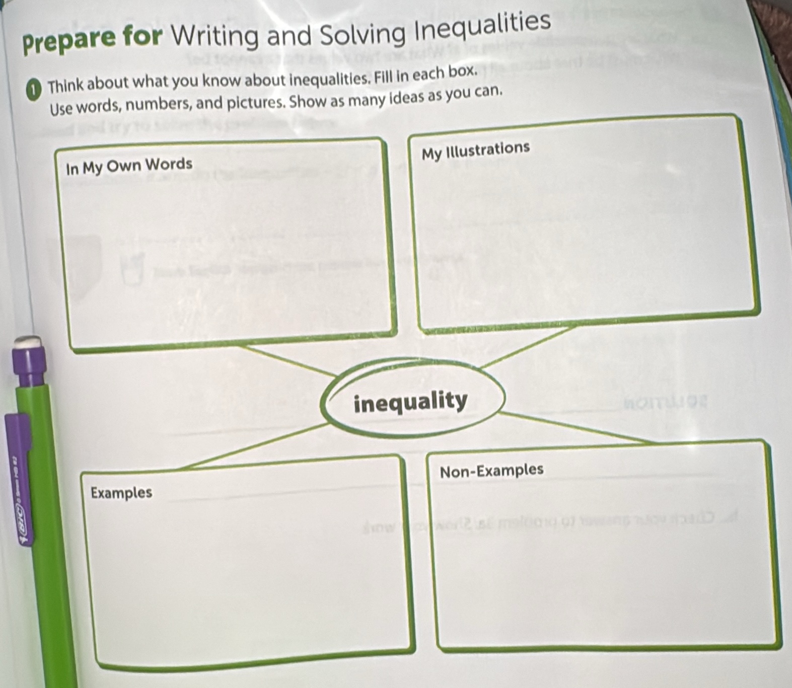 prepare for writing and solving inequalities 1 think about what you kno…