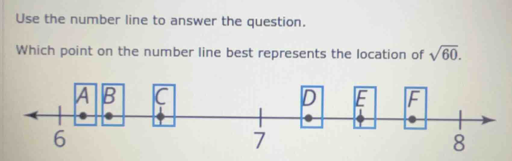 use the number line to answer the question. which point on the number l…